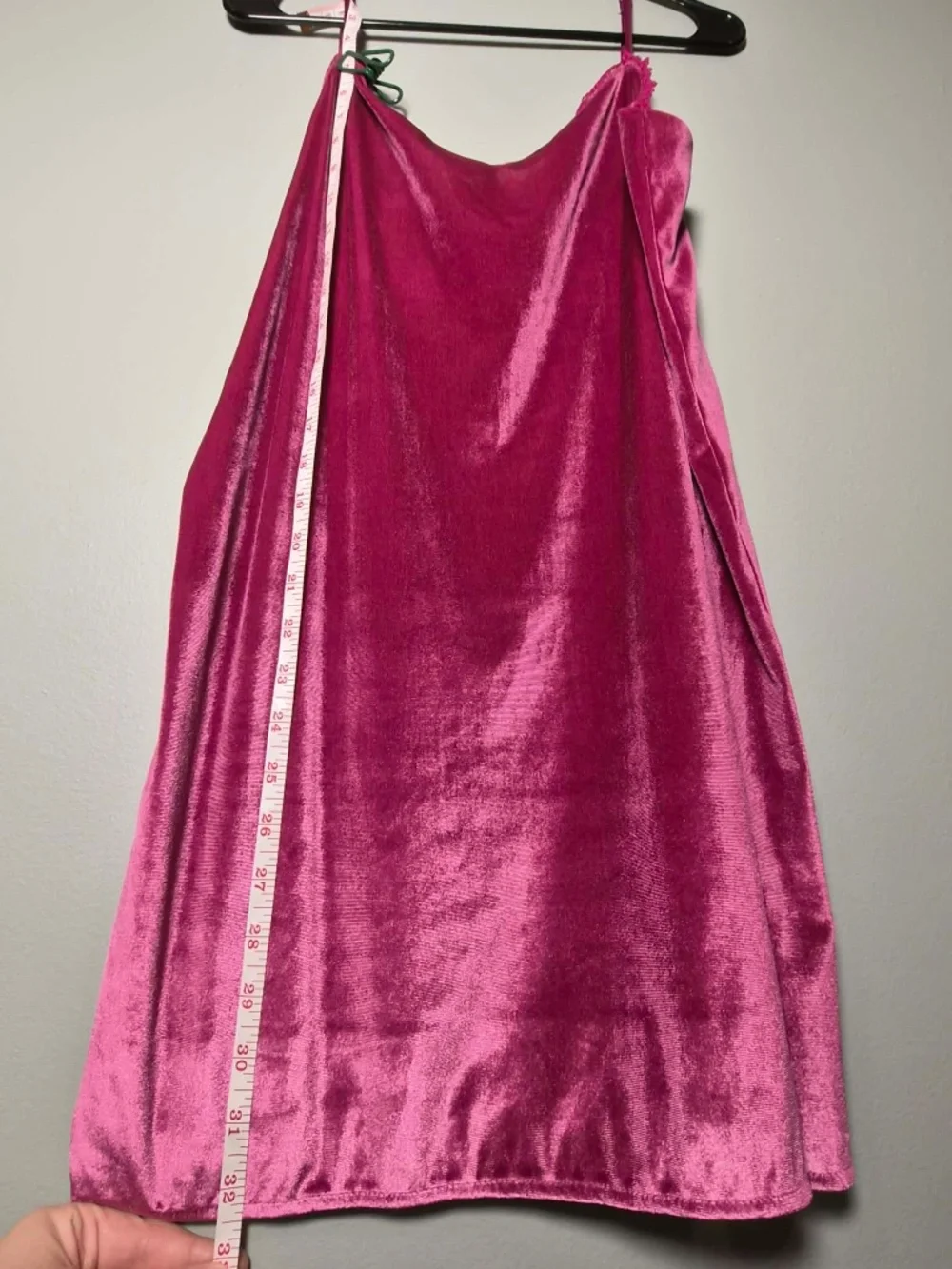 Victoria Secret Y2K Crushed Velvet Lace Fuchsia Pink Fairy Evening Slip Dress L